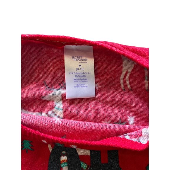 Christmas Pajamas Womens Medium 8-10 Sleepwear Oh Deer 2 pc - Picture 5 of 12